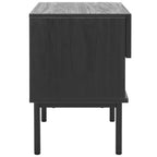 Comodino nero/nero a 1 cassetto con ripiano aperto, singolo