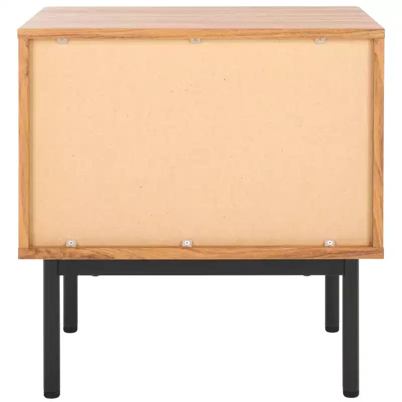 Comodino nero/nero a 1 cassetto con ripiano aperto, singolo