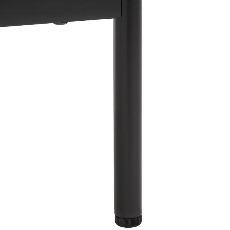 Comodino nero/nero a 1 cassetto con ripiano aperto, singolo