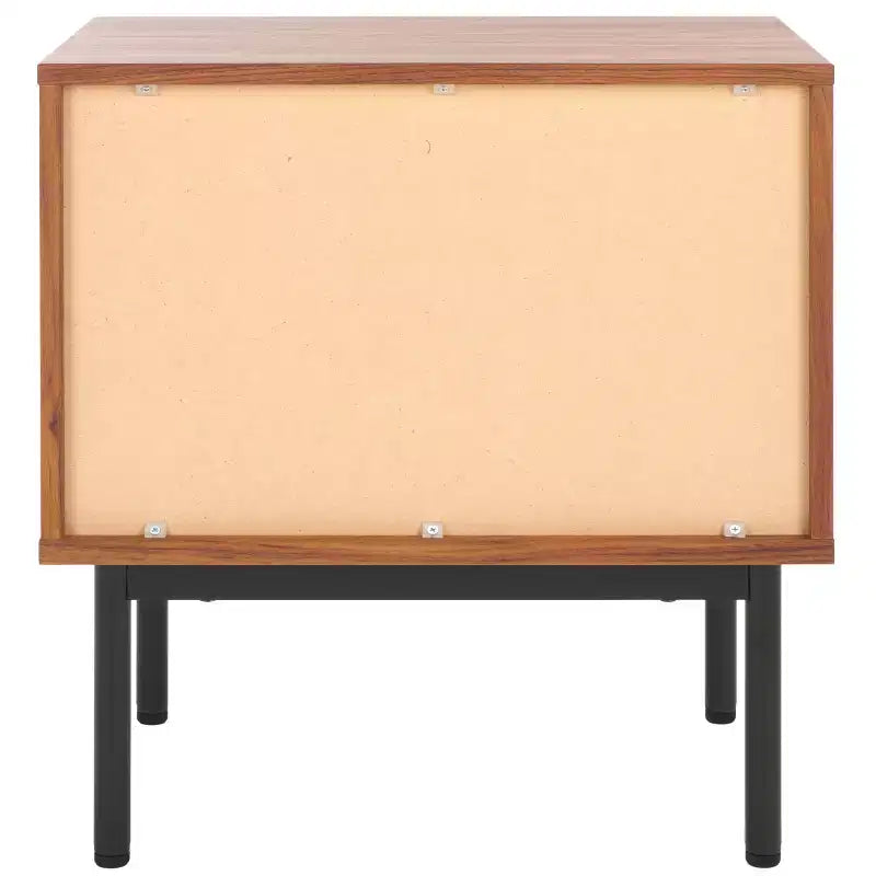 Comodino nero/nero a 1 cassetto con ripiano aperto, singolo
