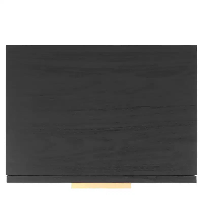 Comodino nero/nero a 1 cassetto con ripiano aperto, singolo