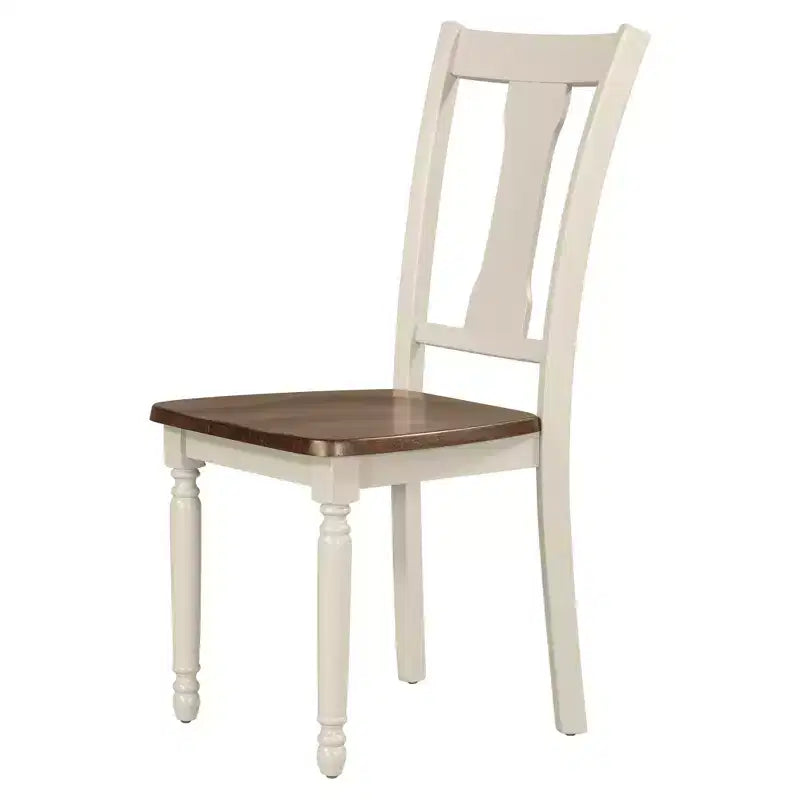 Set da pranzo retrò da 6 pezzi, marrone e bianco, 6 posti – Tavolo, 4 sedie e panca
