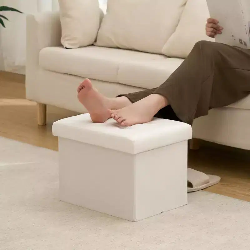 Panca ottomana pieghevole in velluto da 40,6 cm – Beige / Grigio / Rosa, posto singolo