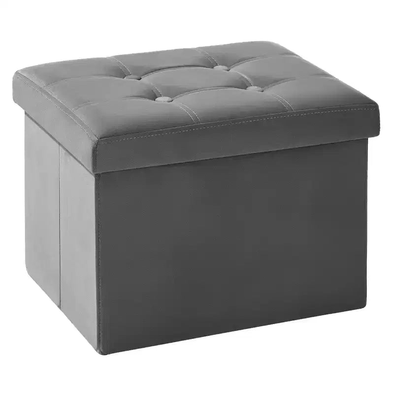 Panca ottomana pieghevole in velluto da 40,6 cm – Beige / Grigio / Rosa, posto singolo