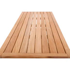 Panca Contenitore Rettangolare in Teak Naturale con Ripiano, 2 Posti, Misura 28/40