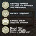Panca Contenitore Rettangolare in Teak Naturale con Ripiano, 2 Posti, Misura 28/40