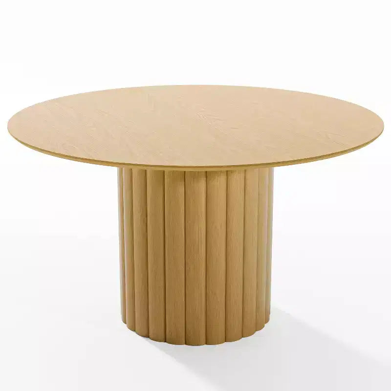 Tavolo da pranzo rotondo marrone Mid-Century, per 6 persone, base a piedistallo