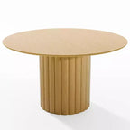 Tavolo da pranzo rotondo marrone Mid-Century, per 6 persone, base a piedistallo