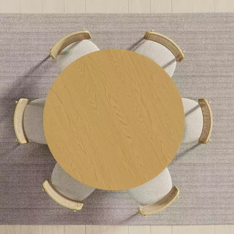 Tavolo da pranzo rotondo marrone Mid-Century, per 6 persone, base a piedistallo