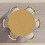 Tavolo da pranzo rotondo marrone Mid-Century, per 6 persone, base a piedistallo
