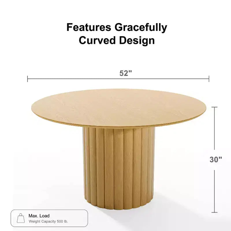 Tavolo da pranzo rotondo marrone Mid-Century, per 6 persone, base a piedistallo