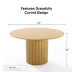 Tavolo da pranzo rotondo marrone Mid-Century, per 6 persone, base a piedistallo