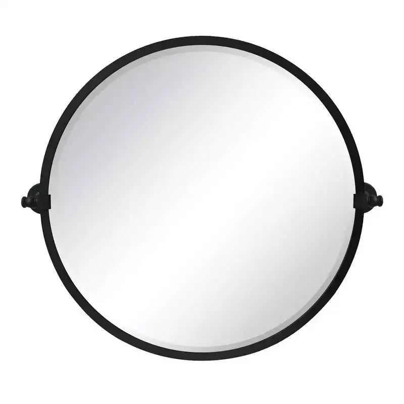 Specchio da parete rotondo basculante nero opaco, 66 cm – 1 Persona