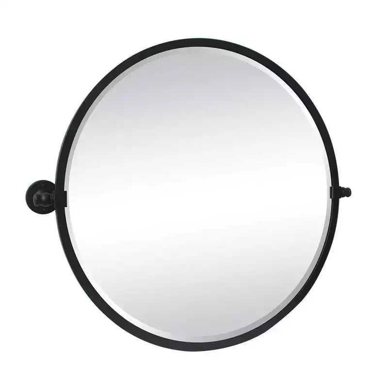 Specchio da parete rotondo basculante nero opaco, 66 cm – 1 Persona