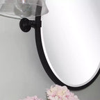 Specchio da parete rotondo basculante nero opaco, 66 cm – 1 Persona