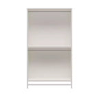 Systembuild Evolution Luxe Extra Wide 2-Shelf Double Clothing Rod Closet Tower, Ivory Oak