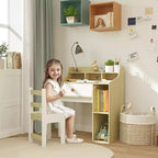 Scrivania e sedia bianche per bambini con cassetto portaoggetti, per bambini di 3-10 anni, 1 bambino