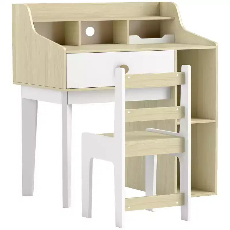 Scrivania e sedia bianche per bambini con cassetto portaoggetti, per bambini di 3-10 anni, 1 bambino