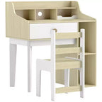 Scrivania e sedia bianche per bambini con cassetto portaoggetti, per bambini di 3-10 anni, 1 bambino
