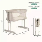 Culla pieghevole portatile grigio scuro/grigio perla, 1 bambino, 0-6 mesi