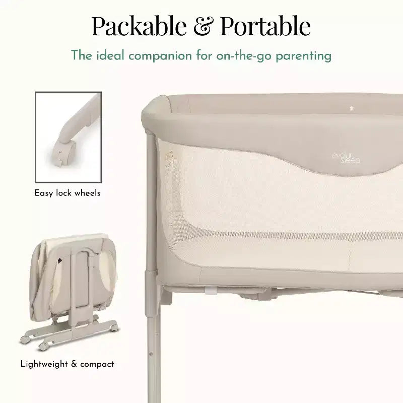 Culla pieghevole portatile grigio scuro/grigio perla, 1 bambino, 0-6 mesi