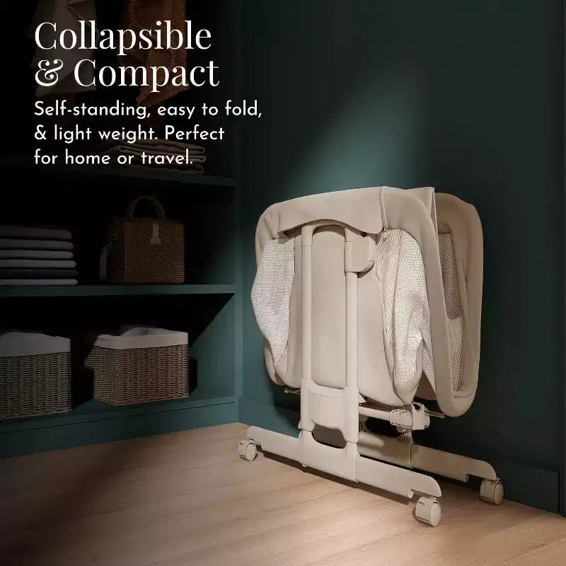 Culla pieghevole portatile grigio scuro/grigio perla, 1 bambino, 0-6 mesi