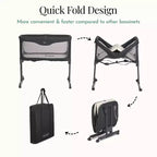 Culla pieghevole portatile grigio scuro/grigio perla, 1 bambino, 0-6 mesi