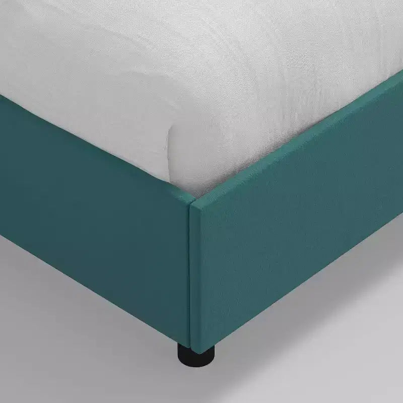 Letto a piattaforma imbottito grigio, per 1-2 persone