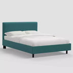 Letto a piattaforma imbottito grigio, per 1-2 persone