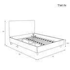 Letto a piattaforma imbottito grigio, per 1-2 persone